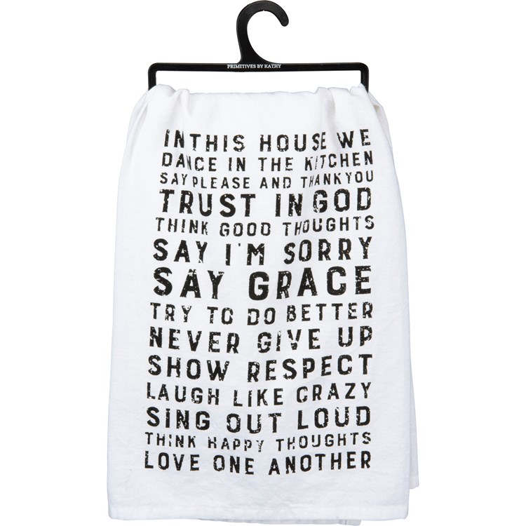 Kitchen Towel - This House We Dance In The Kitchen - 28" x 28" - Cotton