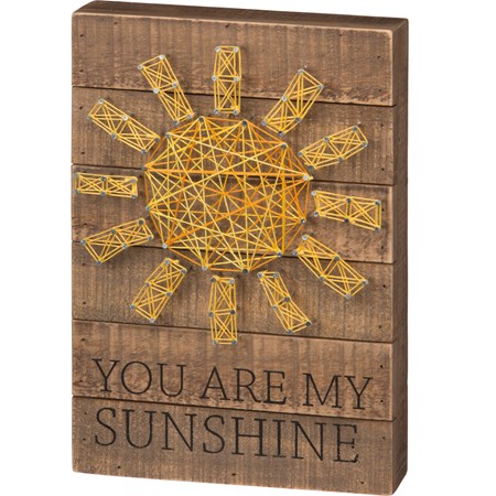 String Art - You Are My Sunshine - 8" x 12" x 1.75" - Wood, Metal, String