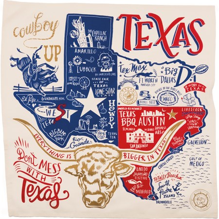 Kitchen Towel - Don't Mess With Texas - 28" x 28" - Cotton