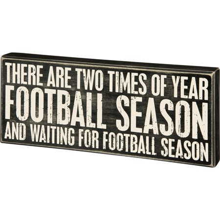 Football Season Box Sign - Wood
