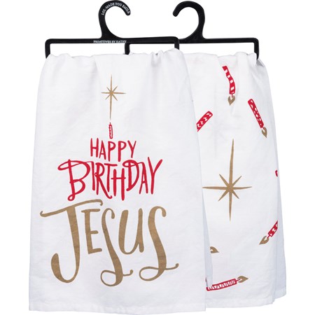 Kitchen Towel - Happy Birthday Jesus - 28" x 28" - Cotton