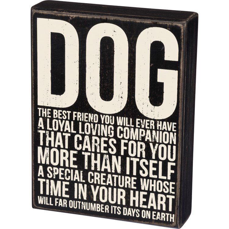 Box Sign - Dog Best Friend - 6" x 8" x 1.75" - Wood
