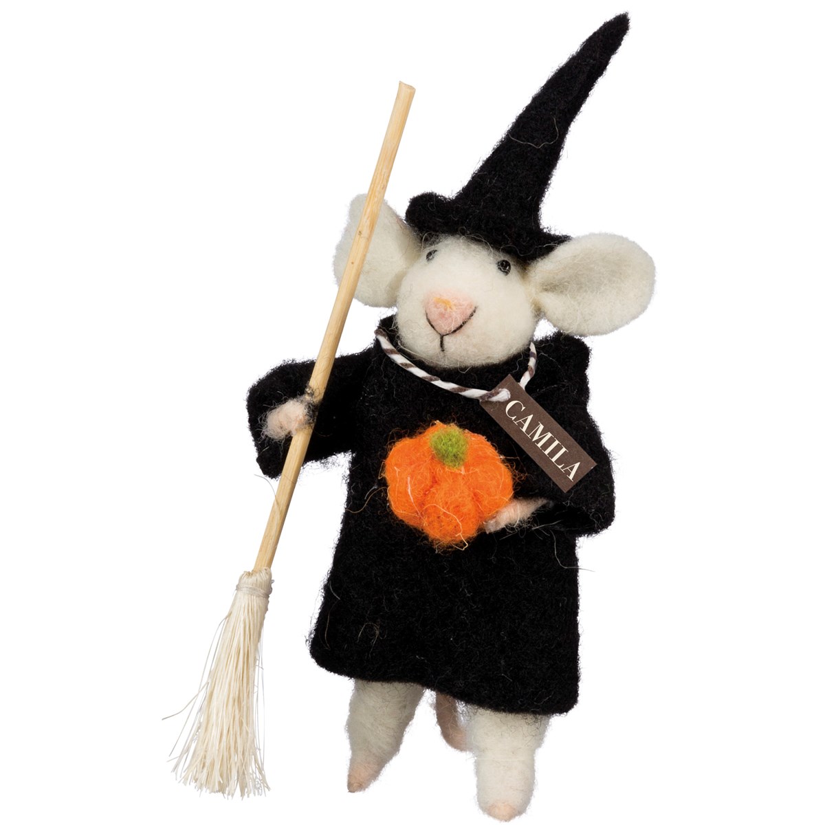 Witchy Mouse Critter - Felt, Polyester, Plastic, Wood