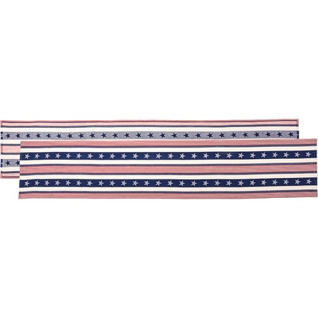 Table Runner - Stars And Stripes - 72" x 13" - Cotton