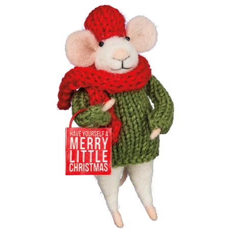 Merry Little Mouse Critter - Felt, Polyester, Plastic, Metal