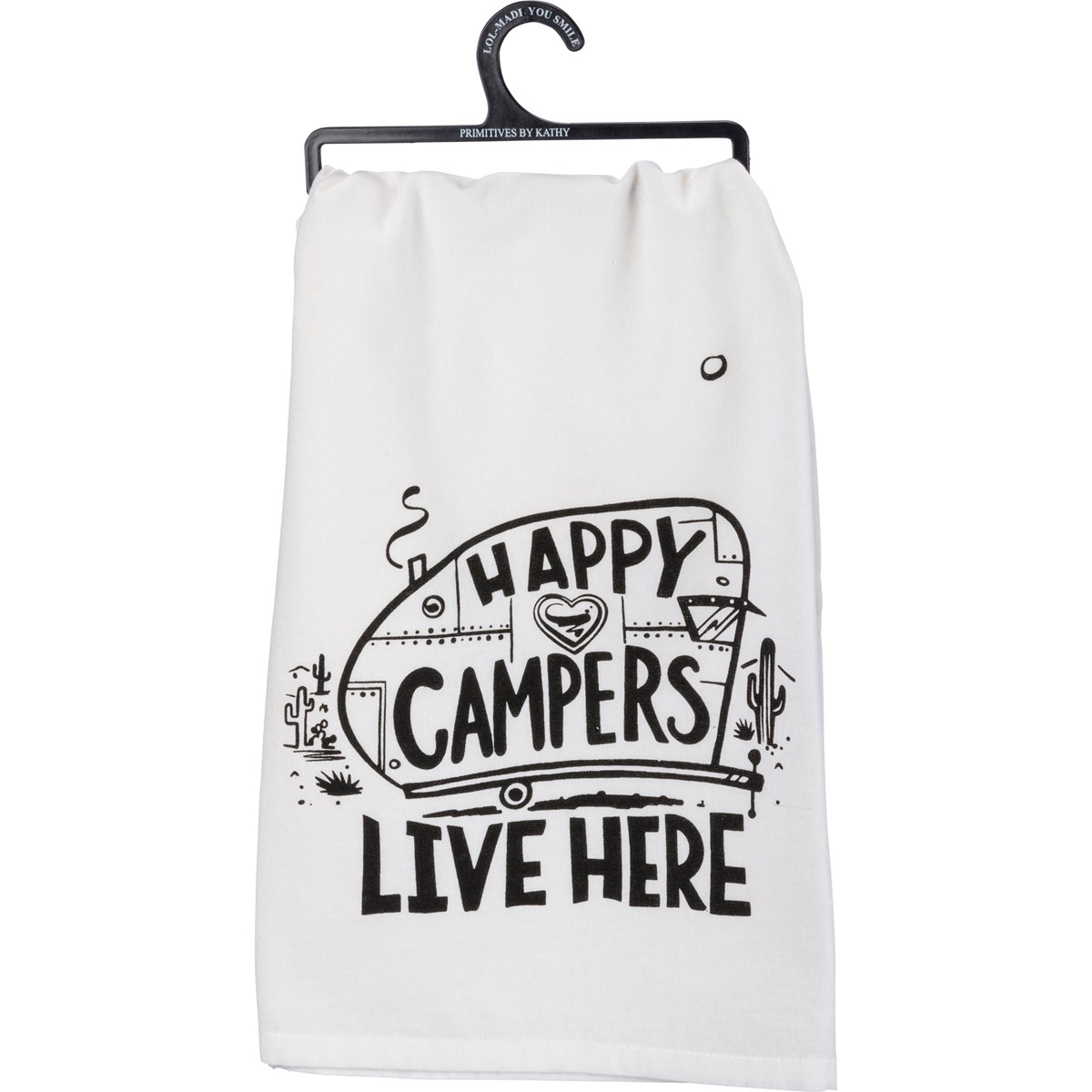 Kitchen Towel - Happy Campers Live Here - 28" x 28" - Cotton