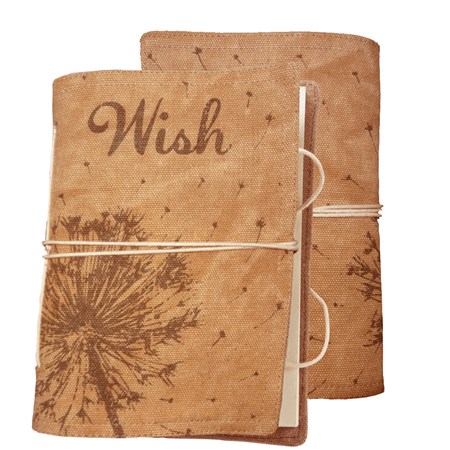 Journal - Wish - 5" x 7" x 1" - Canvas, Paper