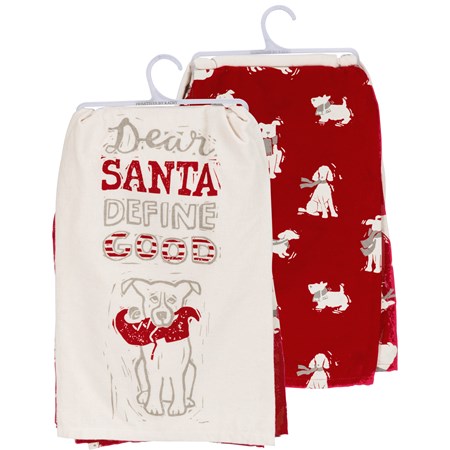 Kitchen Towel Set - Dear Santa Define Good - 28" x 28" - Cotton