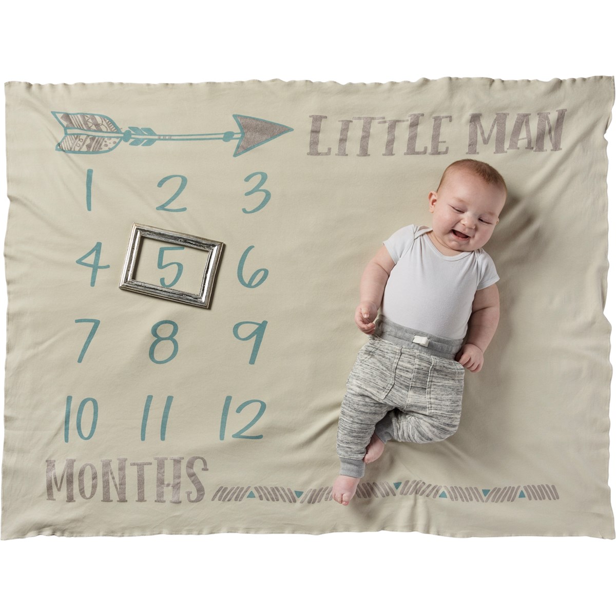 Milestone Blanket - Little Man - 42" x 36" - Cotton