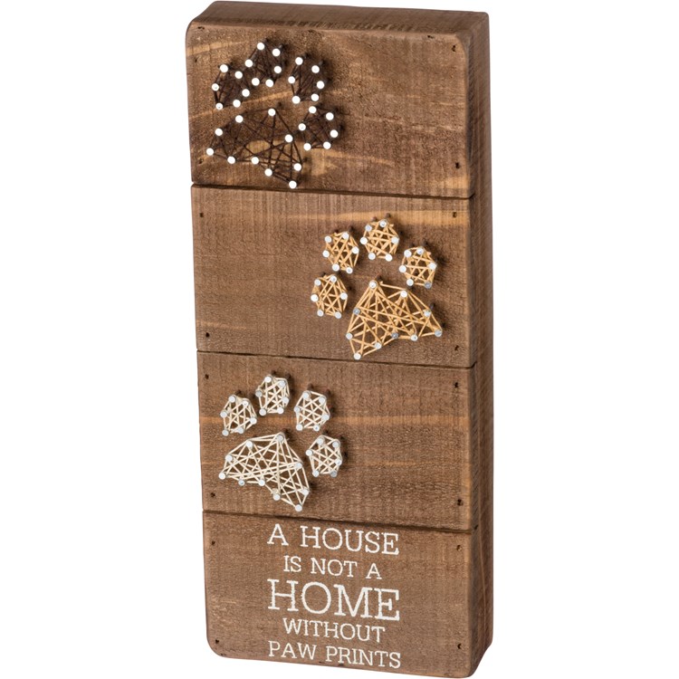 Not A Home Without Paw Prints String Art - Wood, Metal, String 