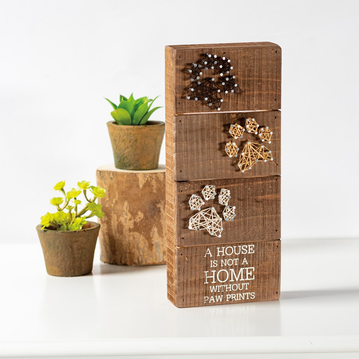 Not A Home Without Paw Prints String Art - Wood, Metal, String 