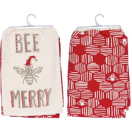 Kitchen Towel Set - Bee Merry - 28" x 28" - Cotton 