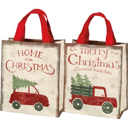 Daily Tote - Home For Christmas - 8.75" x 10.25" x 4.75" - Post-Consumer Material, Nylon