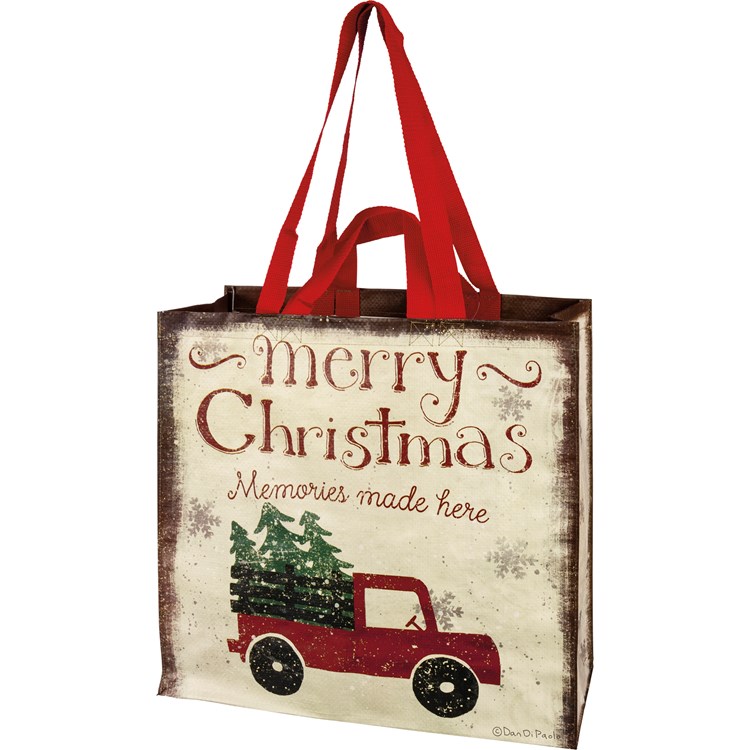 Merry Christmas Memories Market Tote - Post-Consumer Material, Nylon