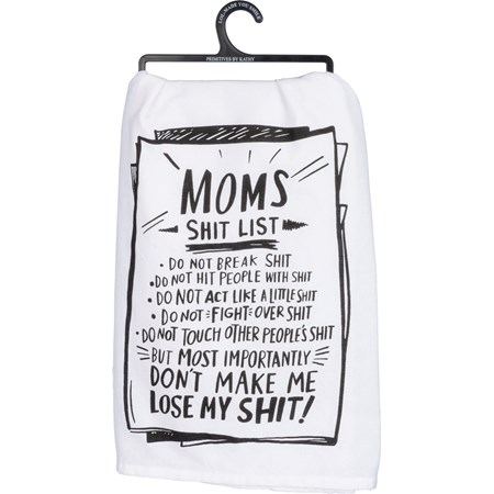 Kitchen Towel - Mom's List Don't Make Me - 28" x 28" - Cotton 