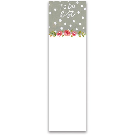 List Notepad - To Do List - 2.75" x 9.50" x 0.25" - Paper, Magnet