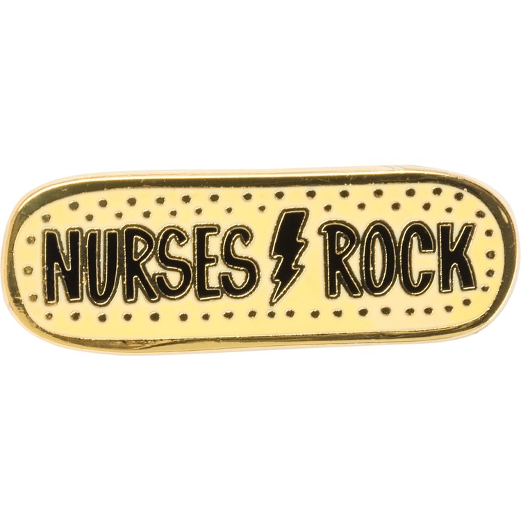 Nurses Rock Enamel Pin - Metal, Enamel, Paper