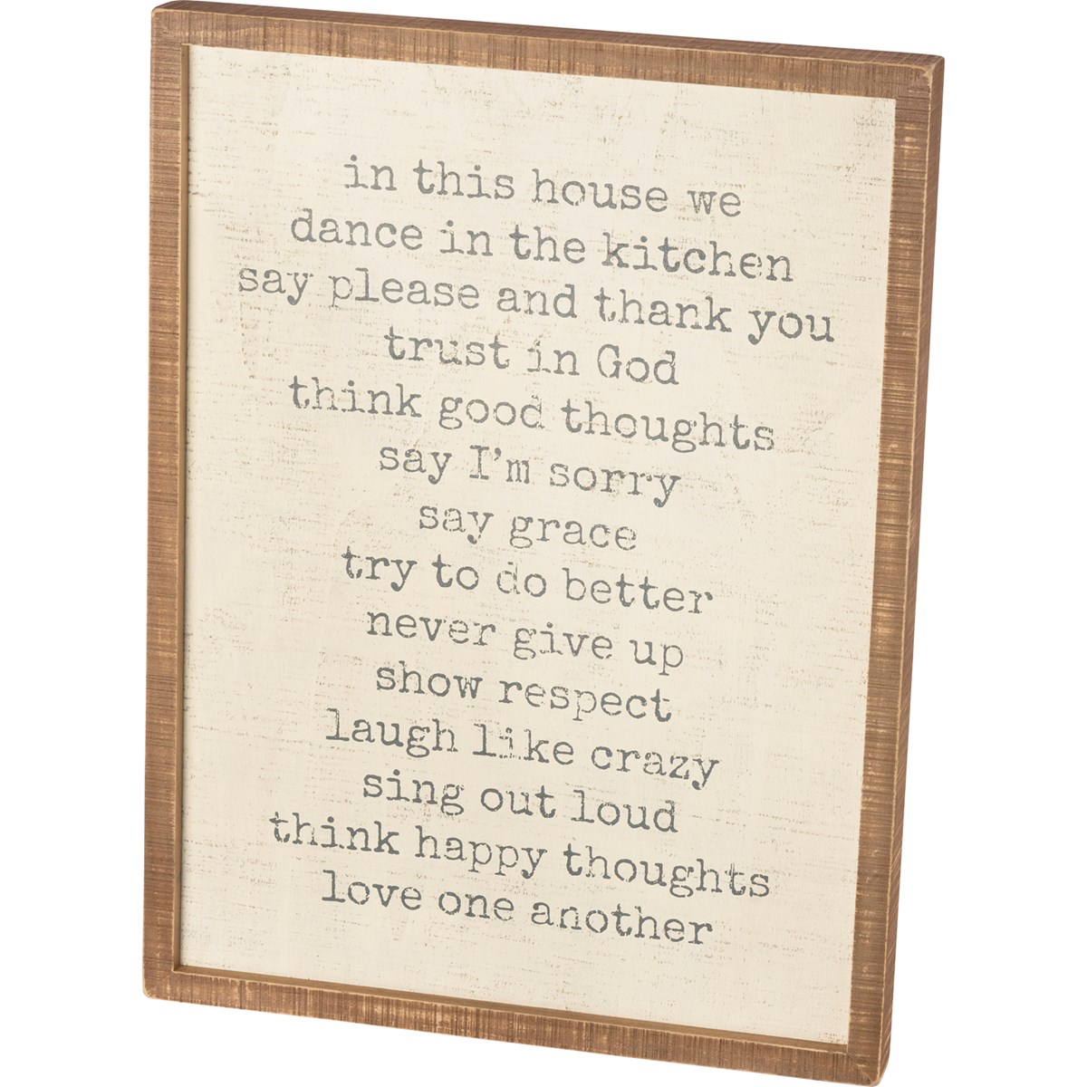 Inset Box Sign - In This House We Trust In God - 18" x 24" x 1.75" - Wood