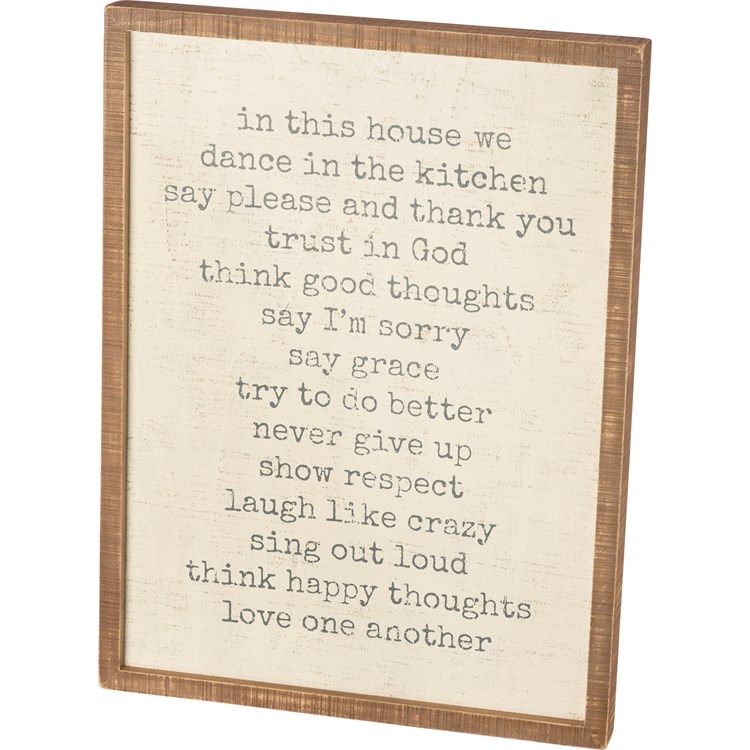 Inset Box Sign - In This House We Trust In God - 18" x 24" x 1.75" - Wood