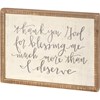 Thank You God For Blessing Me Inset Box Sign - Wood