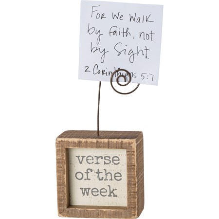 Mini Inset Photo Block - Verse of the week - 3" x 3" x 1.50", Plus Wire - Wood, Wire