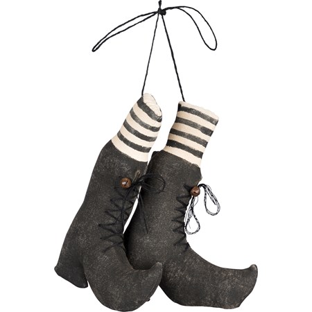 Fabric Witches' Boots  - Cotton, String, Metal
