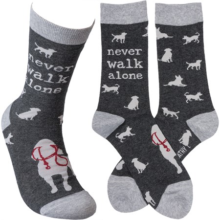 Socks - Never Walk Alone - One Size Fits Most - Cotton, Nylon, Spandex