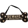 Beware Of Wigglebutts Wall Decor - Wood, Paper, Cotton