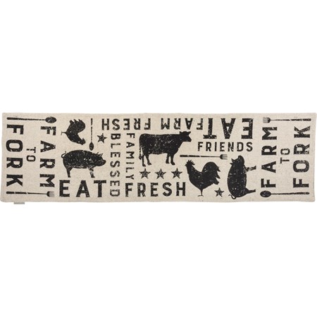 Table Runner - Farm To Fork - 56" x 15" - Cotton