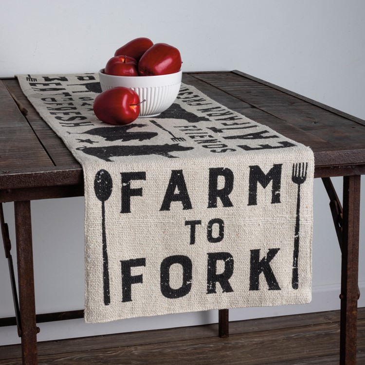 Farm To Fork Table Runner - Cotton