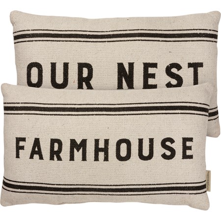 Pillow - Farmhouse Our Nest - 20" x 12" - Cotton