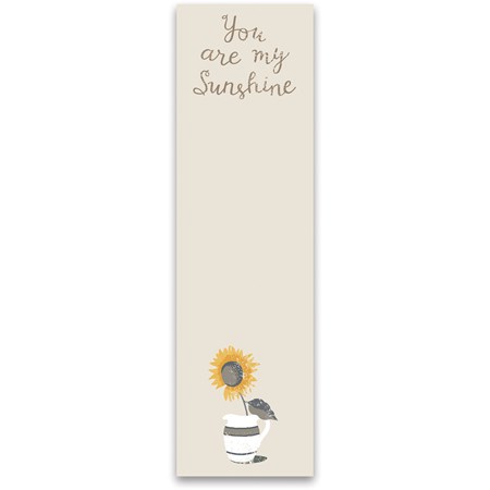 List Notepad - You Are My Sunshine - 2.75" x 9.50" x 0.25" - Paper, Magnet