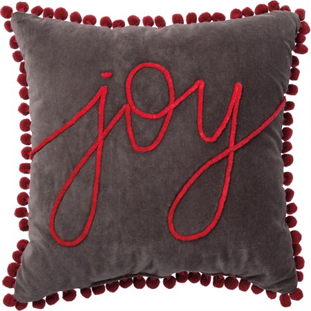Pillow - Joy - 18" x 18" - Velvet, Zipper