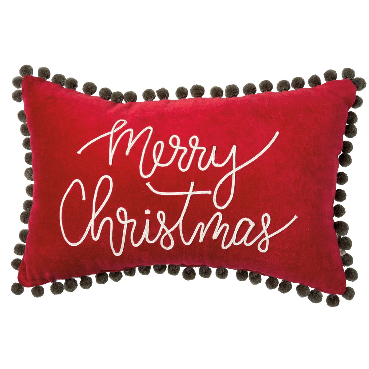 Merry Christmas Velvet Pillow - Velvet, Zipper