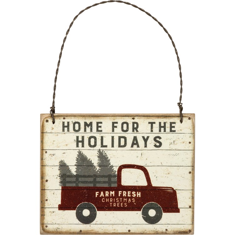 Rustic Home For The Holidays Ornament - Wood, Paper, Wire