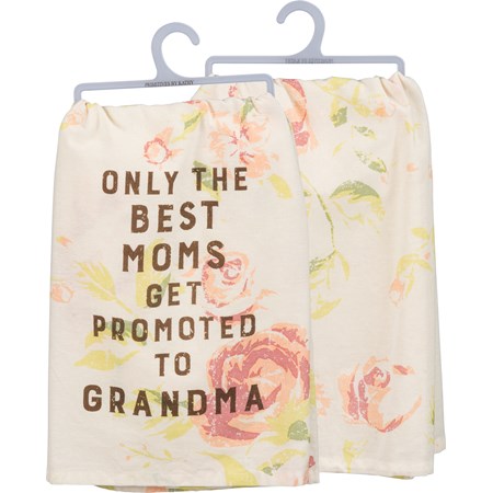 Kitchen Towel - Best Moms Get Promoted To Grandma - 28" x 28" - Cotton