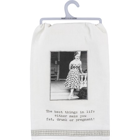 Kitchen Towel - Best Things In Life Make You… - 28" x 28" - Cotton