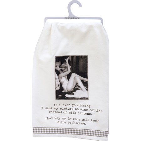 Kitchen Towel - Friends Will Know Where To Find Me - 28" x 28" - Cotton