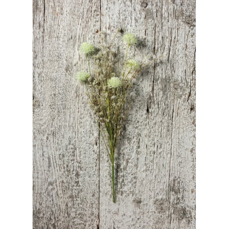Thistle Mix White Floral Pick - Plastic, Wire