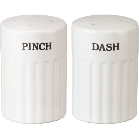 Pinch Dash Salt and Pepper Shakers - Stoneware, Plastic