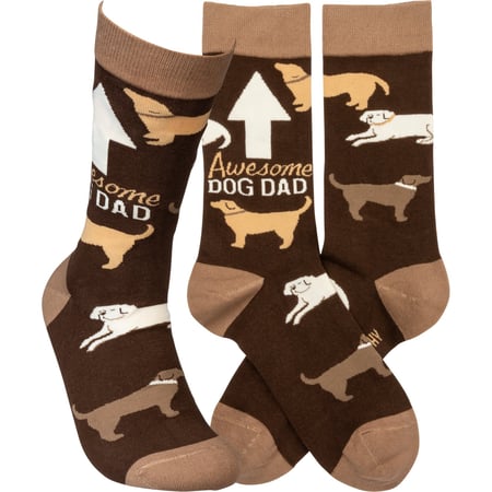 Awesome Dog Dad Socks - Cotton, Nylon, Spandex
