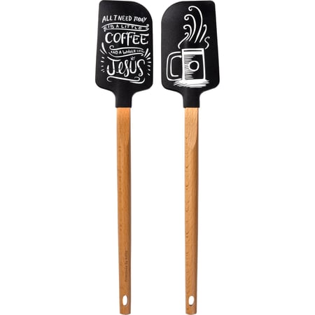A Little Coffee Spatula - Silicone, Wood
