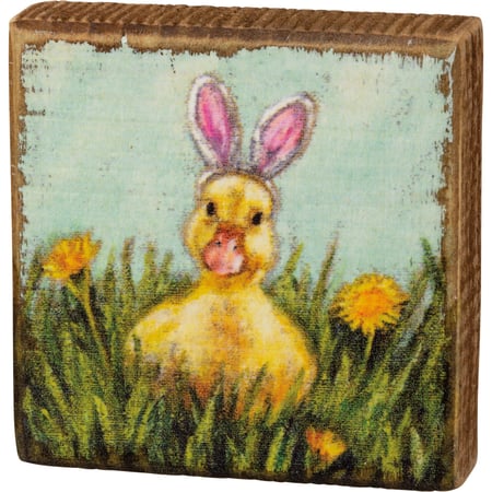 Duckling Ears Block Sign - Wood