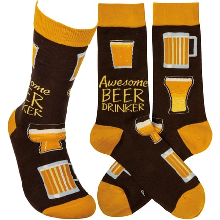 Awesome Beer Drinker Socks - Cotton, Nylon, Spandex