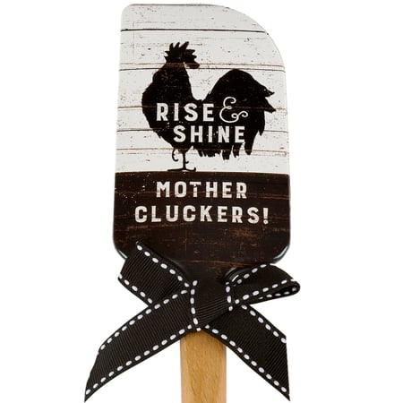 Rise & Shine Mother Cluckers Spatula - Silicone, Wood
