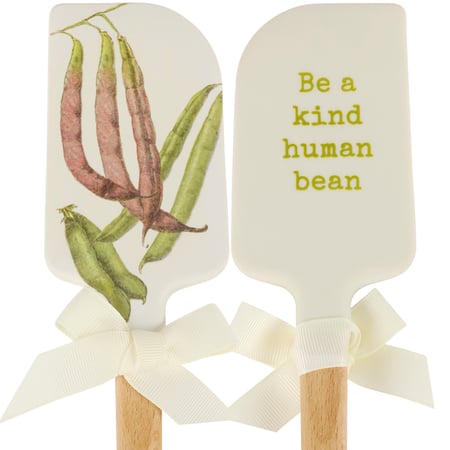 Be A Kind Human Bean Spatula - Silicone, Wood