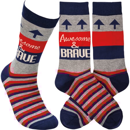 Awesome & Brave Socks - Cotton, Nylon, Spandex