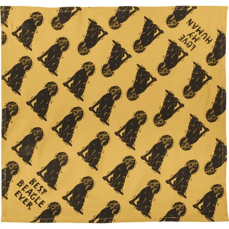 Beagle/Love My Human Large Pet Bandana - Cotton