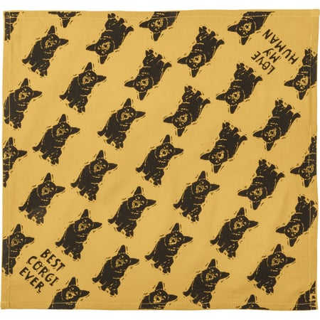 Corgi/Love My Human Small Pet Bandana - Cotton
