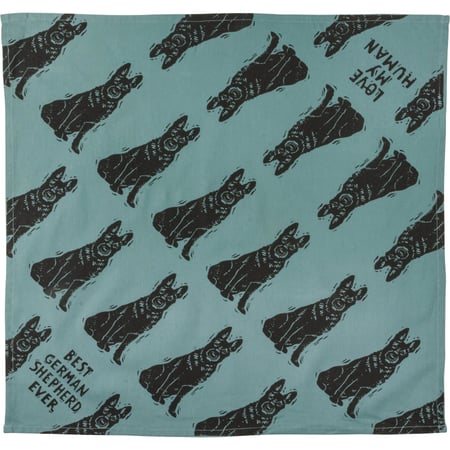 Shepherd/Love My Human Large Pet Bandana - Cotton